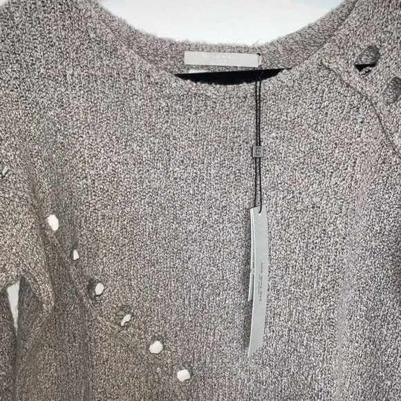 Anthropologie One Grey Day Grace Sweater Merino Wool Knit Marle Heathered XS - Picture 11 of 16